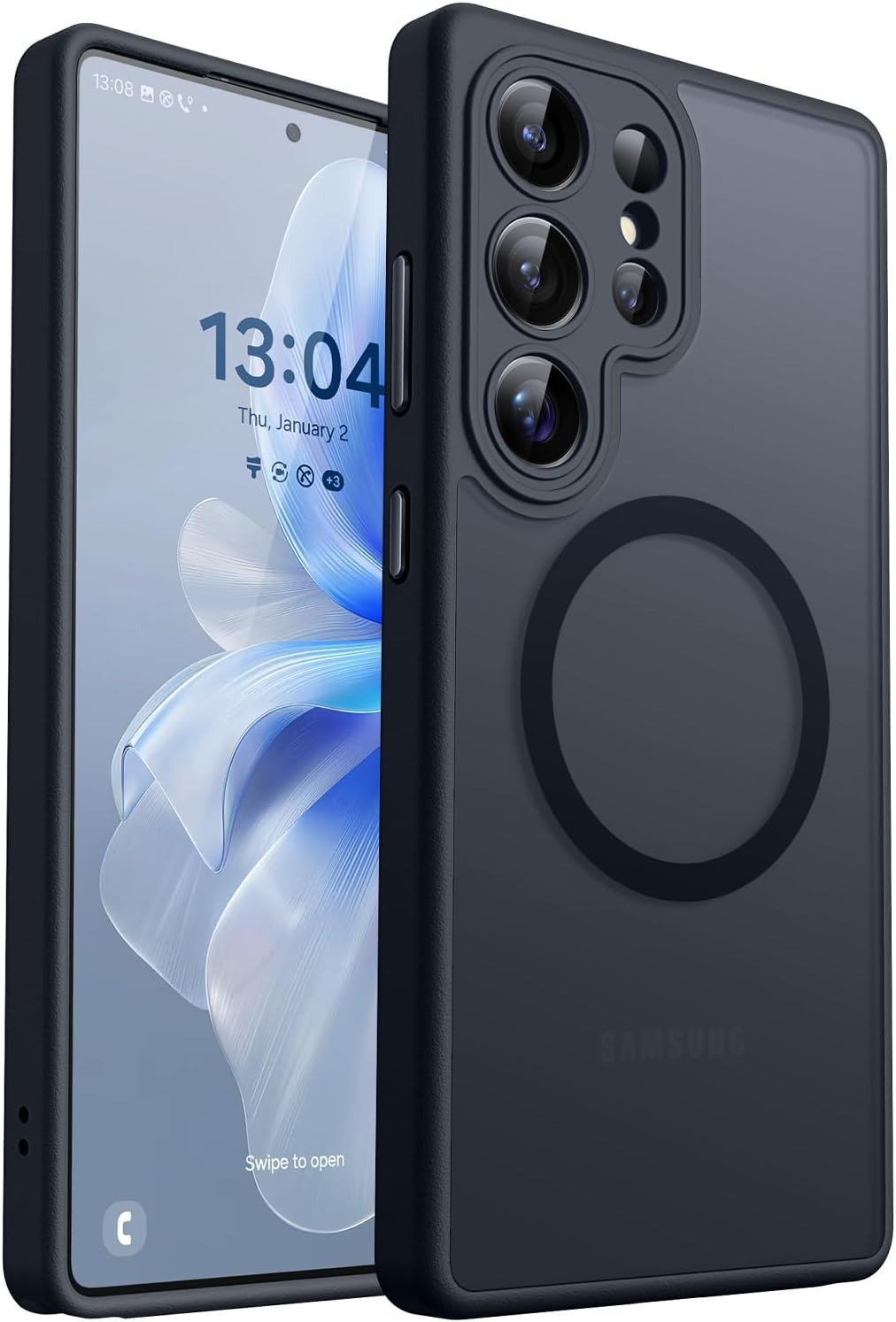 Magnetic Protective Case for Galaxy S25 Ultra – Matte Black