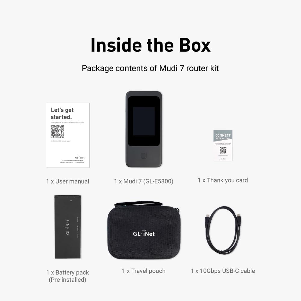 Wi-Fi 7 5G Mobile Router with eSIM & Dual SIM