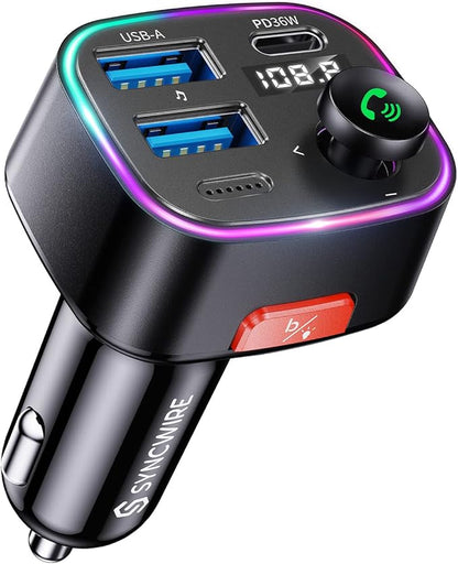 Bluetooth FM Transmitter & 48W USB Car Charger