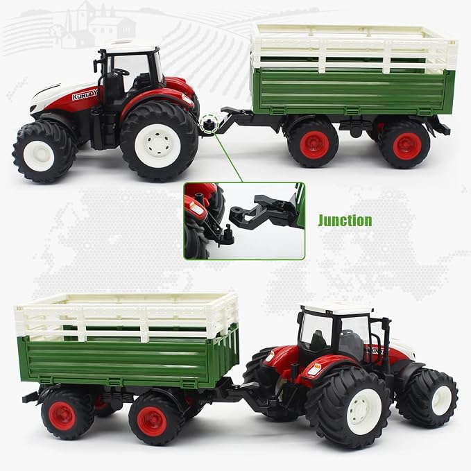 1:24 Scale Remote Control Farm Tractor Set