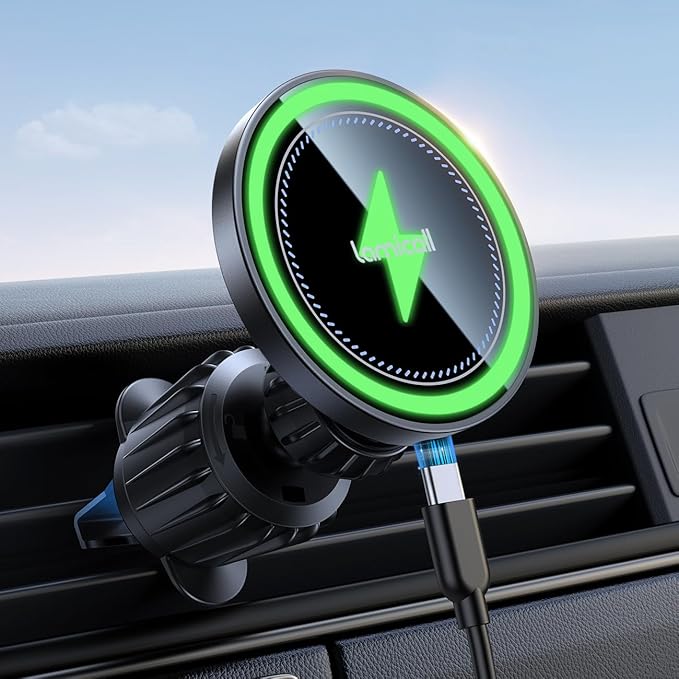 15W Magnetic Wireless Car Charger & Air Vent Phone Mount