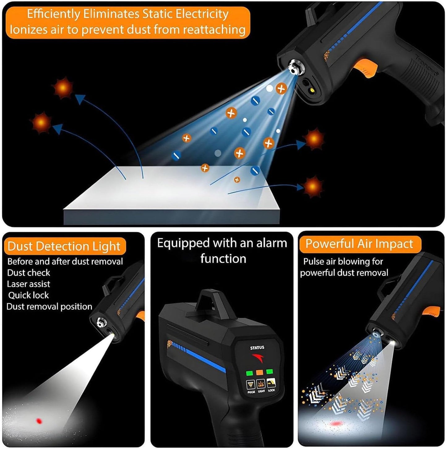 Ionizing Air Duster Gun with Anti-Static Technology