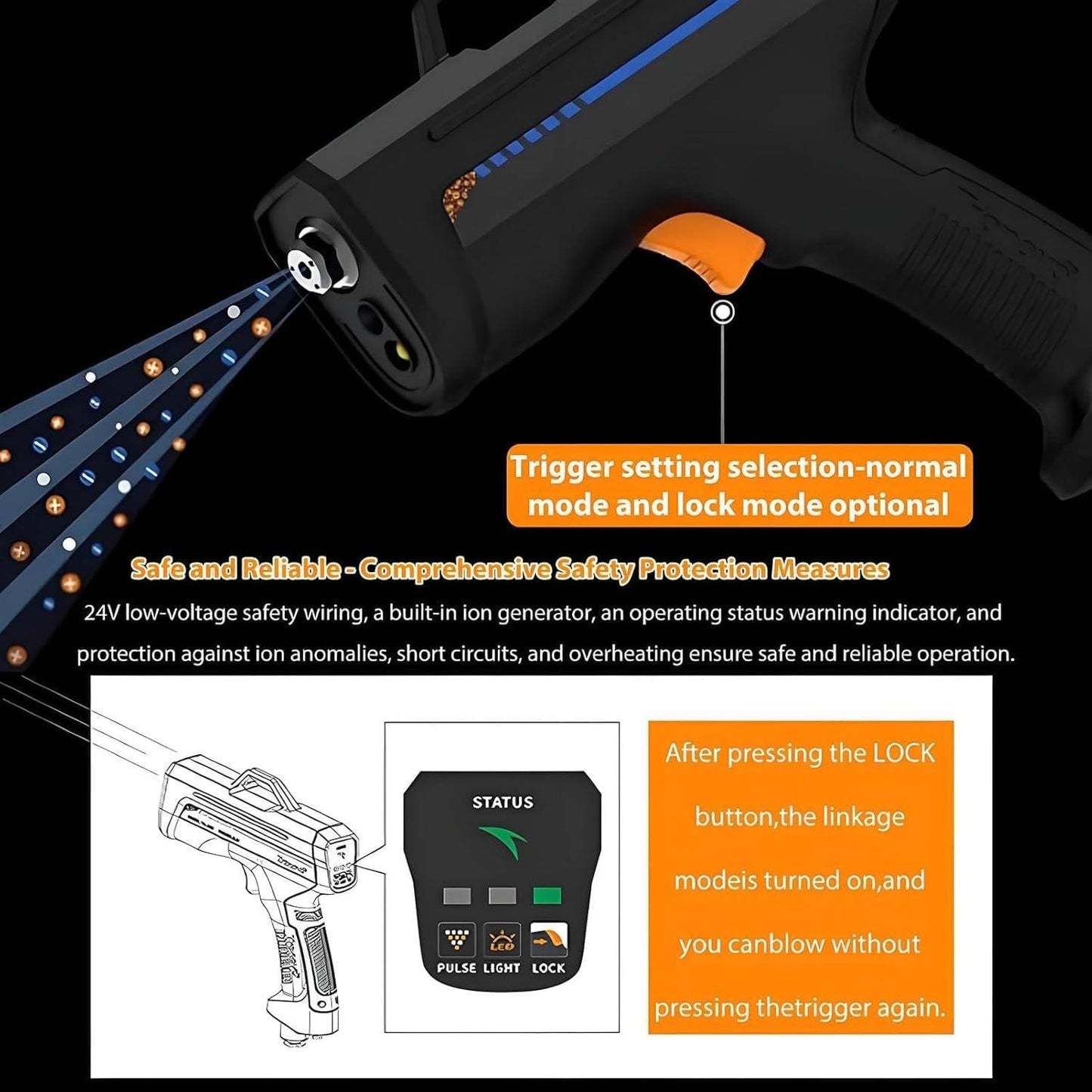 Ionizing Air Duster Gun with Anti-Static Technology