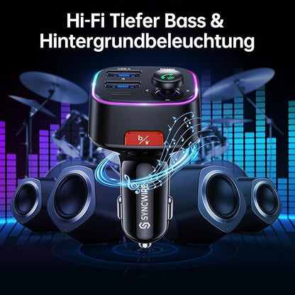 Bluetooth FM Transmitter & 48W USB Car Charger