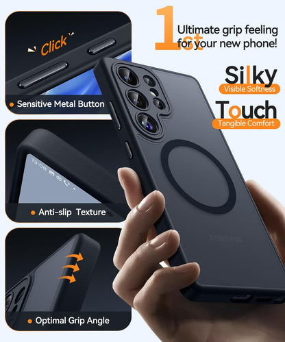Magnetic Protective Case for Galaxy S25 Ultra – Matte Black