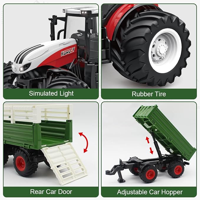 1:24 Scale Remote Control Farm Tractor Set