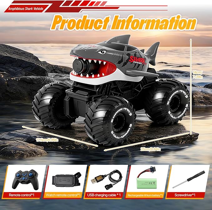 Remote Control Monster Truck with Water Blaster