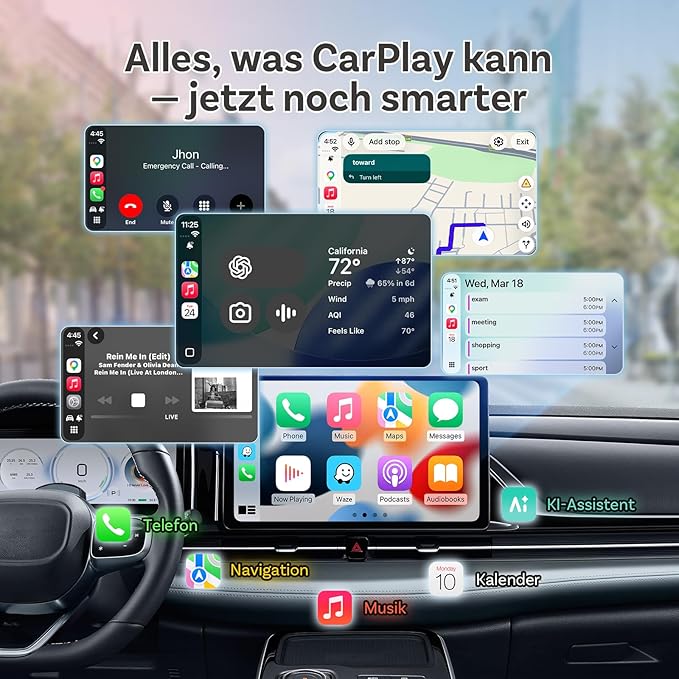 Wireless Car Connectivity Adapter 2-in-1