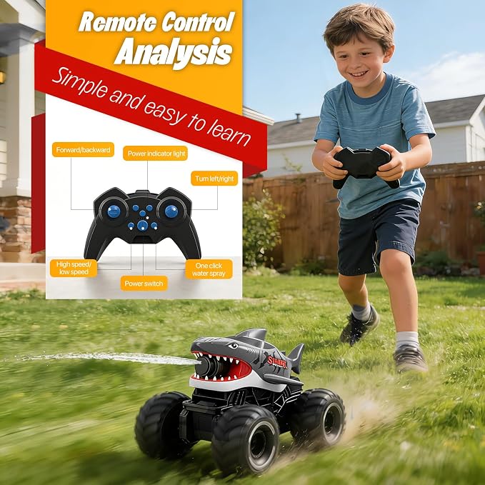 Remote Control Monster Truck with Water Blaster