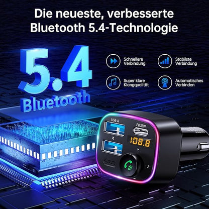 Bluetooth FM Transmitter & 48W USB Car Charger